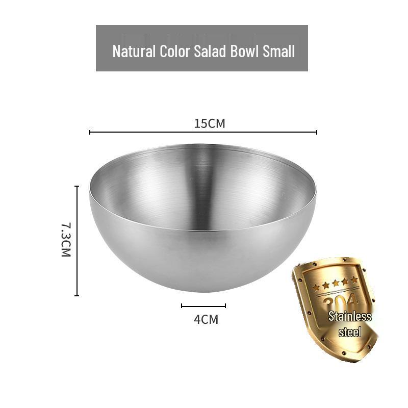 Korean Style Large Stainless Steel Bowl for Salads, Soups, Noodles, BBQ, and Bibimbap Cooking