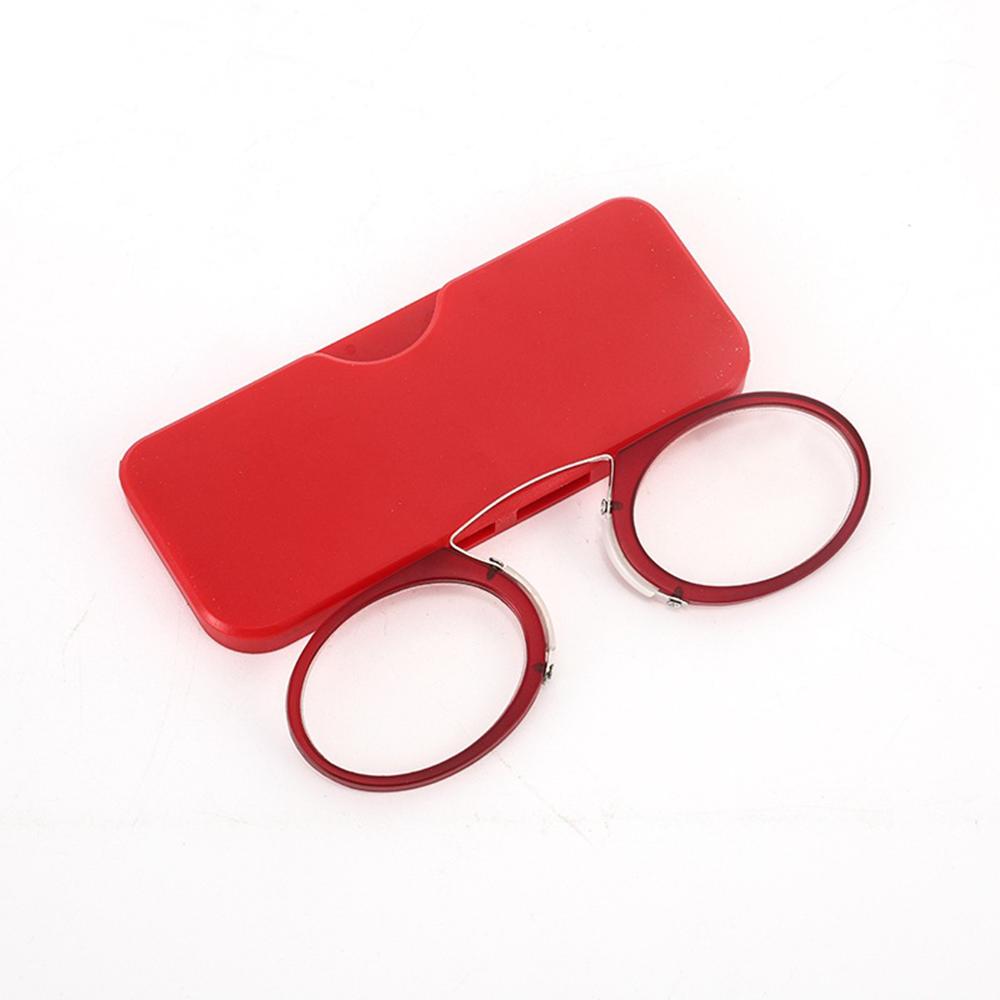 Clip-on Reading Glasses Eyewear For Reading Mini Glasses Nose Bridge Reading Glasses Portable Presbyopic Glasses With Case 1.0