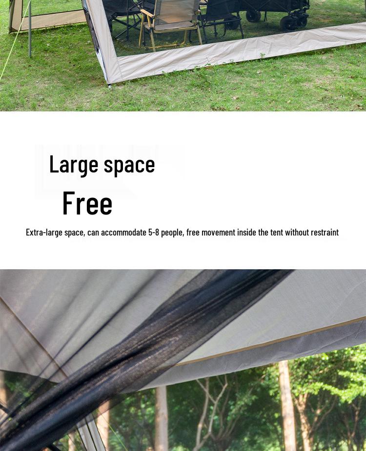 8-12 Person Portable Outdoor Mesh Canopy Tent with Mosquito Net, Sun & Rain Protection for Camping and Beach.