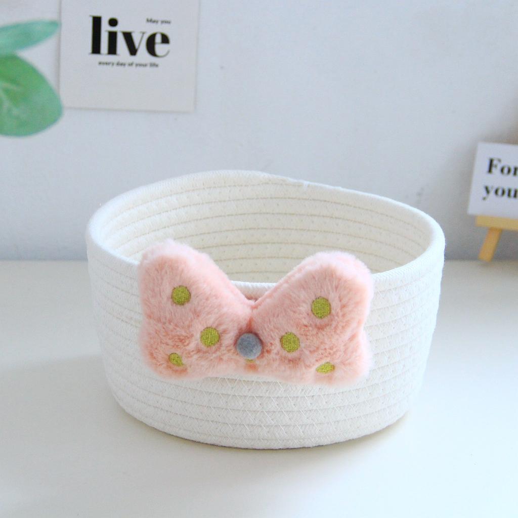 Handwoven Storage Basket - storage Organizer for Halloween and Christmas supplies - Decorative Bowknot Design,Multi-Purpose Bin