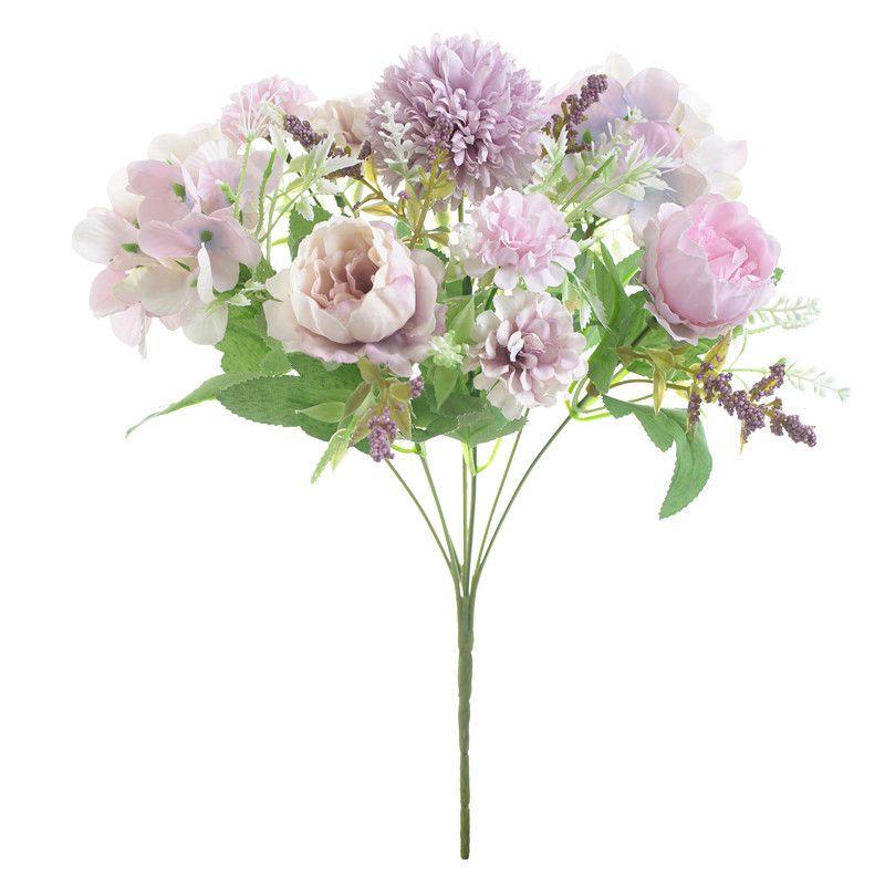 Exquisite 7 Heads Artificial Fake Silk Flowers Rose Peony Bunch For Elegant Home Decor