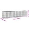 Gabion with Lid 700 X 100 X 150 Cm Galvanized Iron