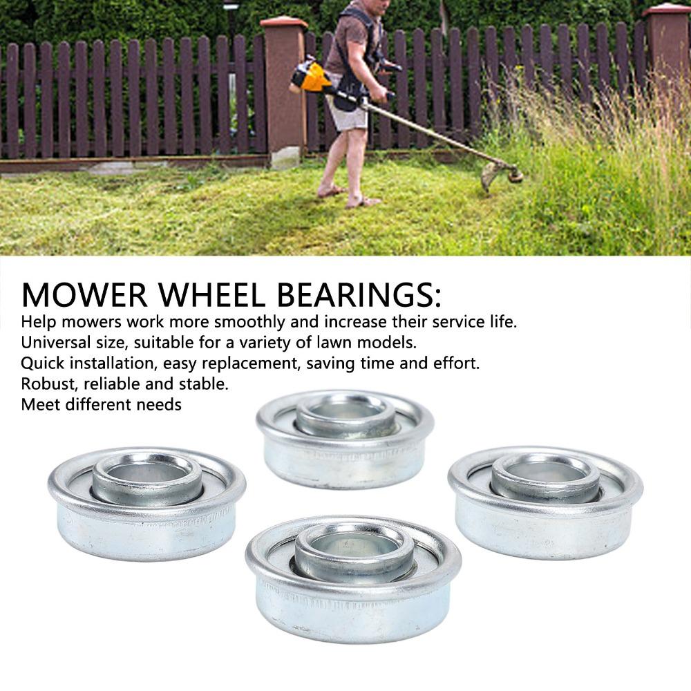 4PCS Steel Material Mower Shaft Bearings Silver Ball Bearing Replacement Lawn Mower Bearings
