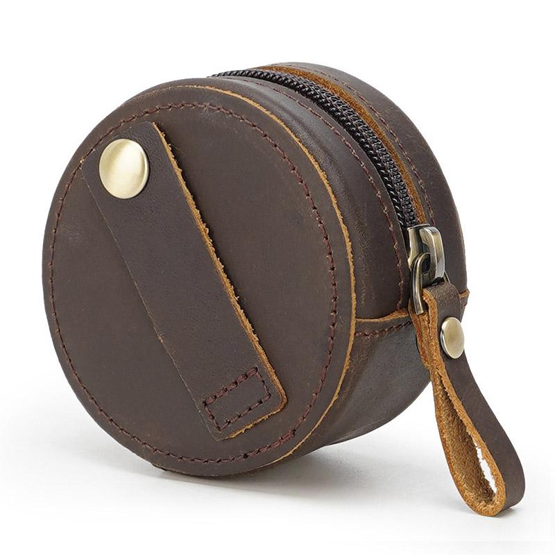 Винтажный Кожаный Органайзер-Мешочек для Хранения Наушников, Украшений, Помады, Ключей, Монет, Кошелька. Унисекс. Маленький Мешочек для Ежедневного Использования.