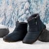 Men's Winter Warm Snow Boots With Zipper Non-Slip Water Resistant Faux Fur Lined Ankle Booties Outdoor Comfort High-Top Hiking Walking Shoes for Men
