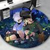 1pc Anime Cartoon Design Round Carpet - Office Chair Mat, Non-Slip Rug for Home Decor, Living Room, Bedroom, Game Room & Dormitory Flooring.W089