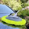 Brosse de Nettoyage de Voiture avec Tête Rotative Longue Manche en Microfibre Brosse à 360 Degrés Manche Télescopique Nettoyage Automobile