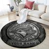 Custom Name Toronto Blue Jays Round Area Rug,Carpet Rug for Living Room Bedroom Sofa Playroom Decor,Non-slip Floor Mat