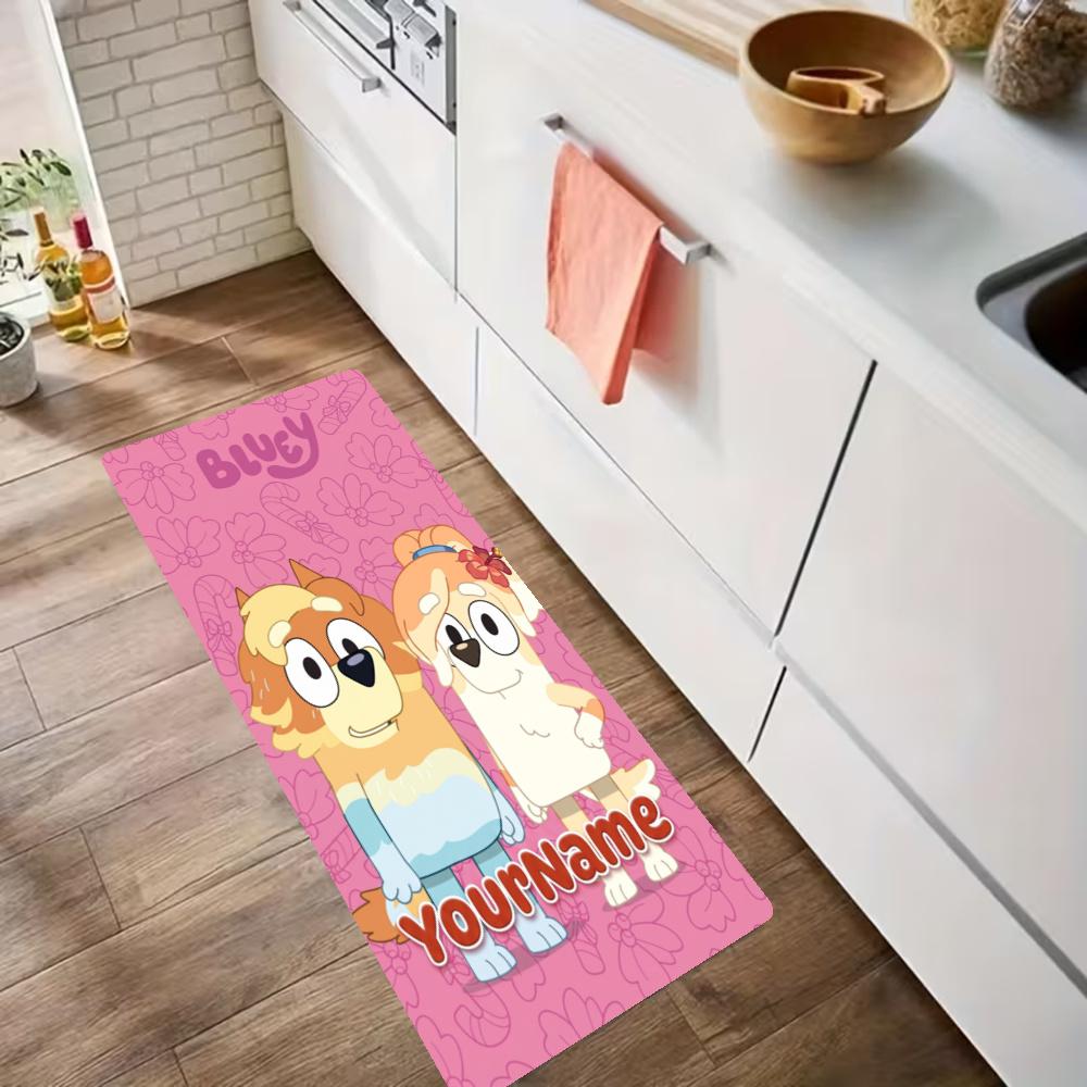 Bluey Customize Your Name Kitchen Rug Runner Rug Laundry Mat Hallway Entryway The Best Gift Choice