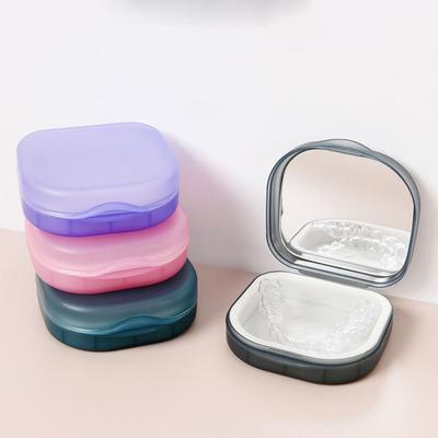Cutie cu oglindă pentru aparate dentare, portabilă, cutie pentru retainer ortodontic, de călătorie, cutie pentru gutieră bucală
