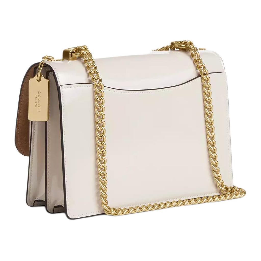 Coach Klare 22 Metal Logo Adjustable Shoulder Strap Patent Leather Smooth Leather Crossbody Bag Medium Women bags Chalk CU993-IMCHK