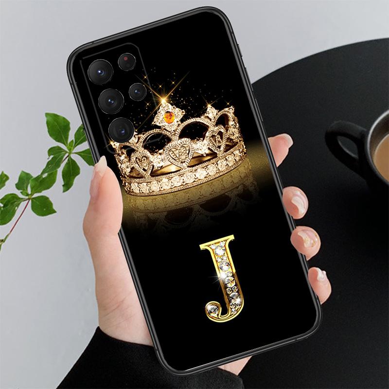 Diamond Crown Letter Phone Case for Samsung Galaxy A73 A13 A22  A32 A71 A33 A52 A53 A72 A73 A51 A31 A23 A34 A54 A52 A53S Funda