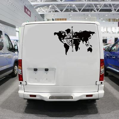 Mapa Mundi Bússola Caravana Carro Adesivo Acampamento Viagem Explorar Camper Rv Motorhome Caminhão Decalque Acessórios de Decoração para Carroceria