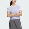 Adidas Originales Strick-T-Shirt mit Markenlogo, Colorblock, gestreift, Rundhalsausschnitt, Slim Fit Damen-Oberteile Helllila JI7050