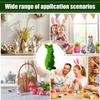 Easter Green Moss Bunny Standing Figurine Weatherproof Outdoor Garden Statue Desktop Ornament for Easter Party Kids Gift