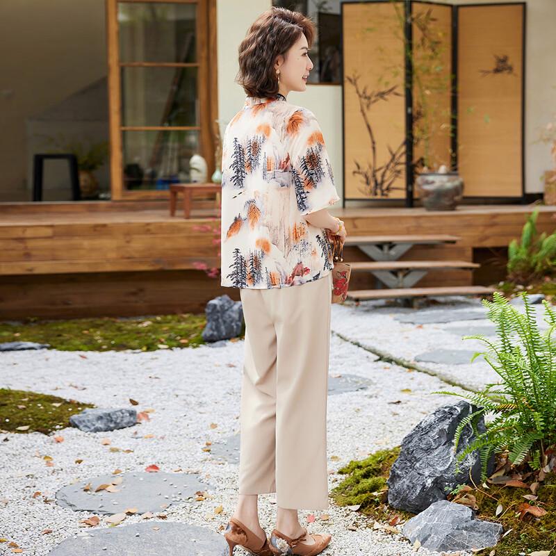 Pa Si Te 2025 Early Autumn New Chinese Style Frog Button T-Shirt & Pants Set