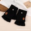 Gloves Winter Warm Fleece Knit Half Finger Flip Top Touchscreen Thick Riding Student Writing Wool Gloves