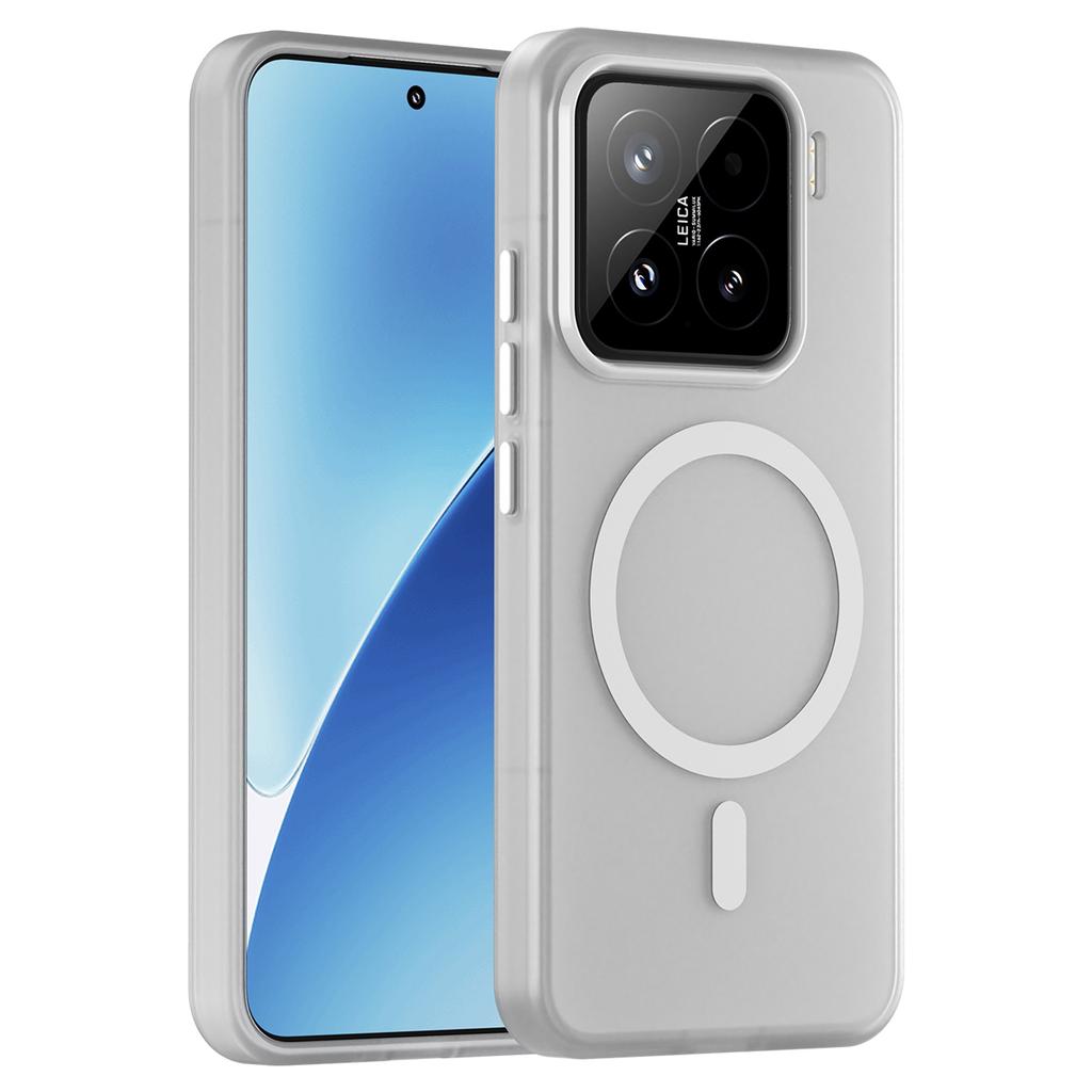 Pour Xiaomi 15 Coque Compatible avec MagSafe TPU+PC Mince Mat Translucide Housse de Téléphone