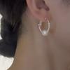 Round pearl earrings light luxury high sense niche design temperament earrings fashion versatile exquisite earrings women