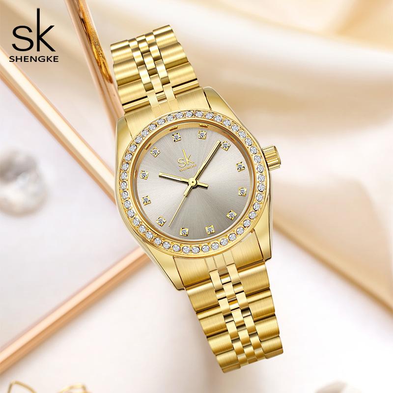 Ladies Watch Women'S Steel Belt Watch Business Light Luxury Fashion Waterproof Diamond Quartz Watch 0156
