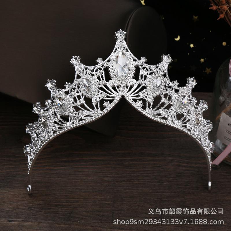 

Свадебная корона ручной работы с конским глазом, большой кристалл, большая повязка на голову, свадебная прическа, аксессуары для волос, корона из сплава