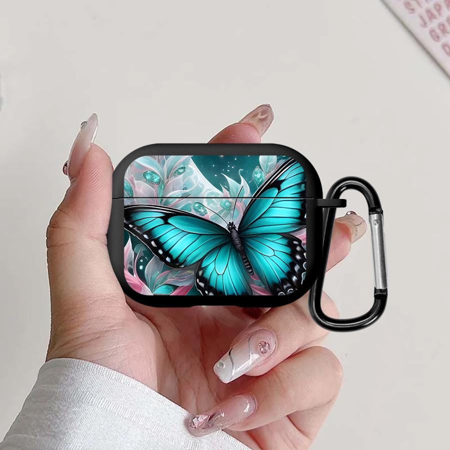 Blue Butterfly Earphone Cases Cover Case For Airpods 4 3 Pro 2 Pro3 Pro2 1