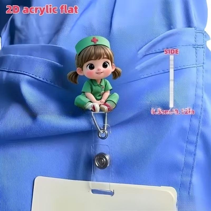 Kreskówka Medyczna zwijana klamra Lekarz Pielęgniarka Licencja na pracę Kreatywna smycz Łatwa do pociągnięcia klamra Certyfikat Nazwa marki