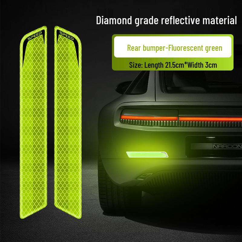 Luminous Reflective Car Wheel Arch & Bumper Stickers: Night Safety & Anti-Scratch Protection