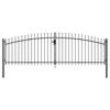 Double Gate - VIDAXL - 400 X 200 Cm - Black Steel - Manual Mechanism - Corrosion Resistant