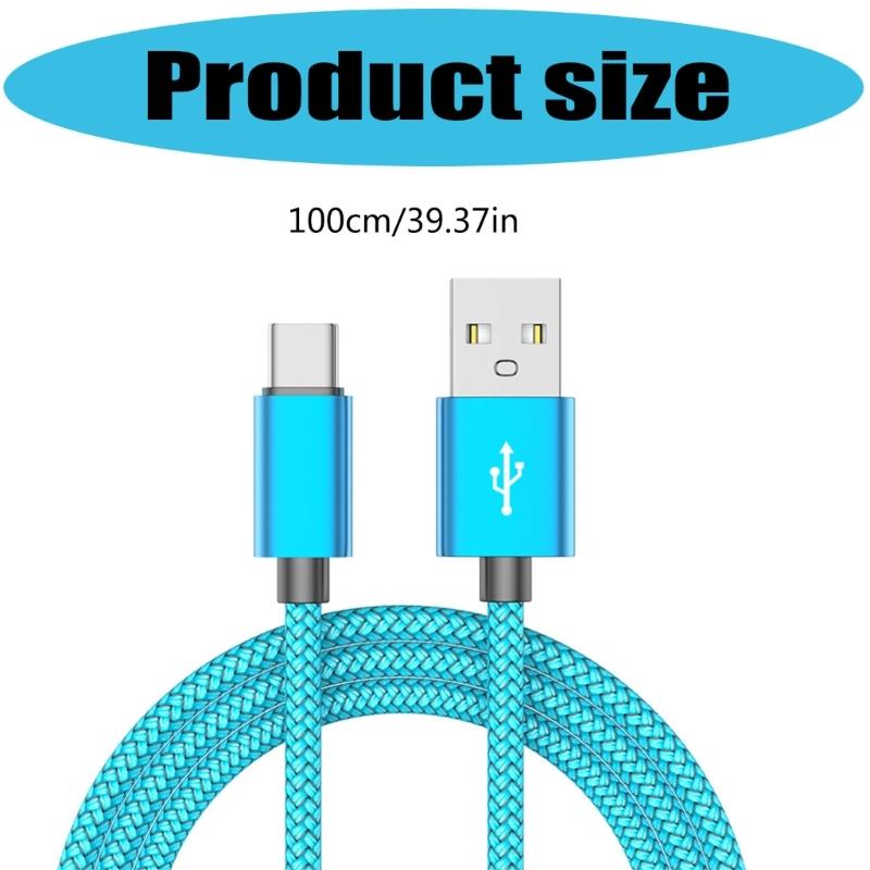 Braided Phone Chargers Cables USB C Fast Charge 3A Power Delivery 100W 480Mbps Data Transfer for Multiple Devices
