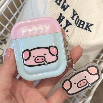Ins Piggy Imd Jane Portachiavi con pendente antiurto Custodia per auricolare per Apple Airpod 3 Pro 2nd 2 1 Coperchio della scatola di ricarica del maiale del fumetto