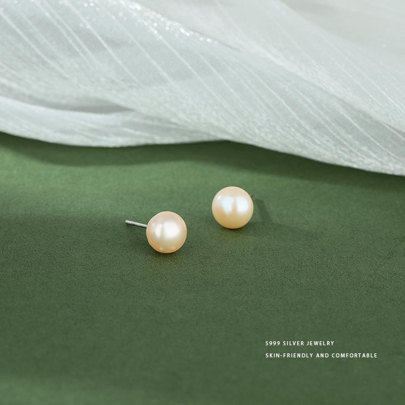 

Простые жемчужные серьги для женщин, универсальные элегантные высококачественные серьги во французском стиле