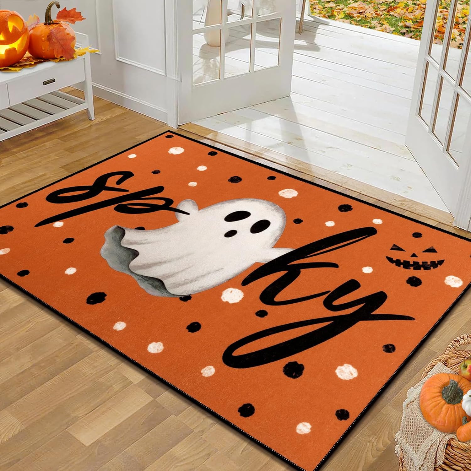 VIKAMA Halloween Entrance Welcome Doormat Washable Entrance Carpet Anti-Slip Carpet Halloween Decoration Home Decoration 40x60cm