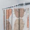 Modern Style Shower Curtain With Colorful Abstract Design For Bathroom Decoration Peach Brown 3D Printed Fabric Waterproof Showe