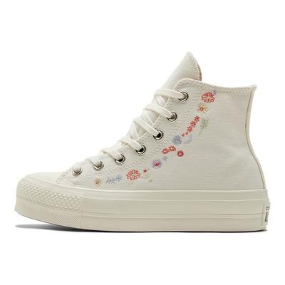 Chuck Taylor All Star Lift Platform Embroidered Floral - Egret Damen Sneakers Creme Multi A01586C