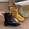 2025 sommar nya koreanska versionen av personliga tåsandaler dam ihåliga mångsidiga tå svala stövlar mode korta stövlar