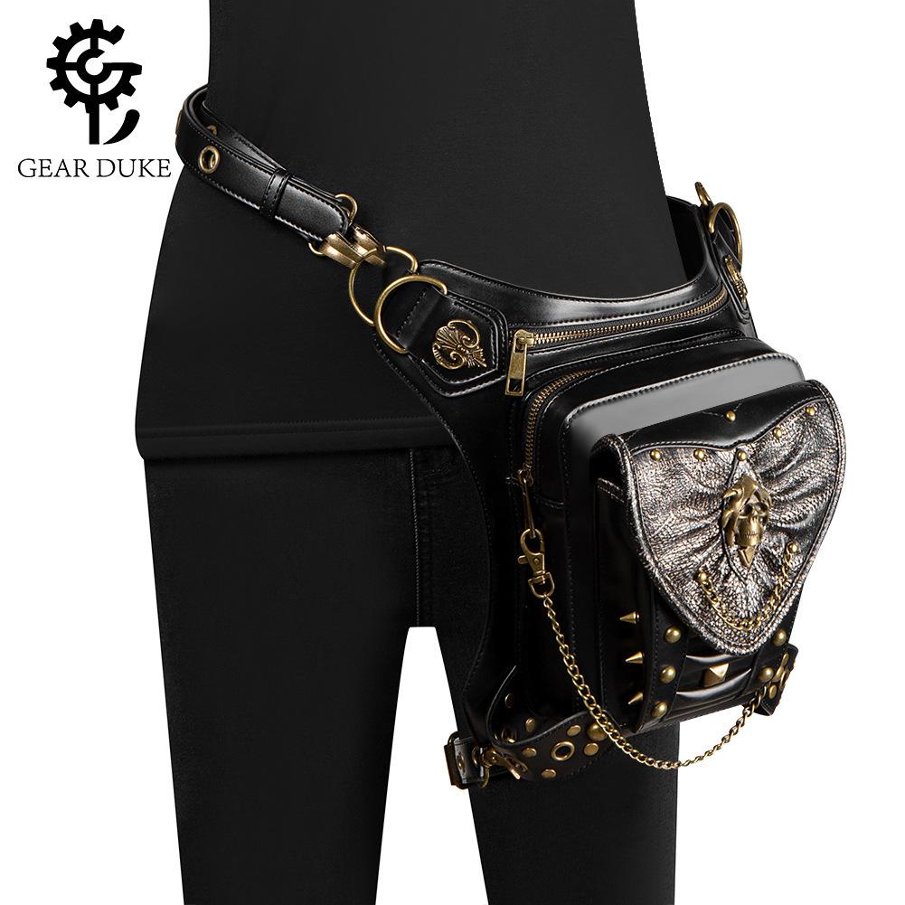 Punk Women'S Bag Skull Chain Locomotive Bag Women'S Shoulder Messenger Bag Outdoor Mobile Phone Fanny Pack Men