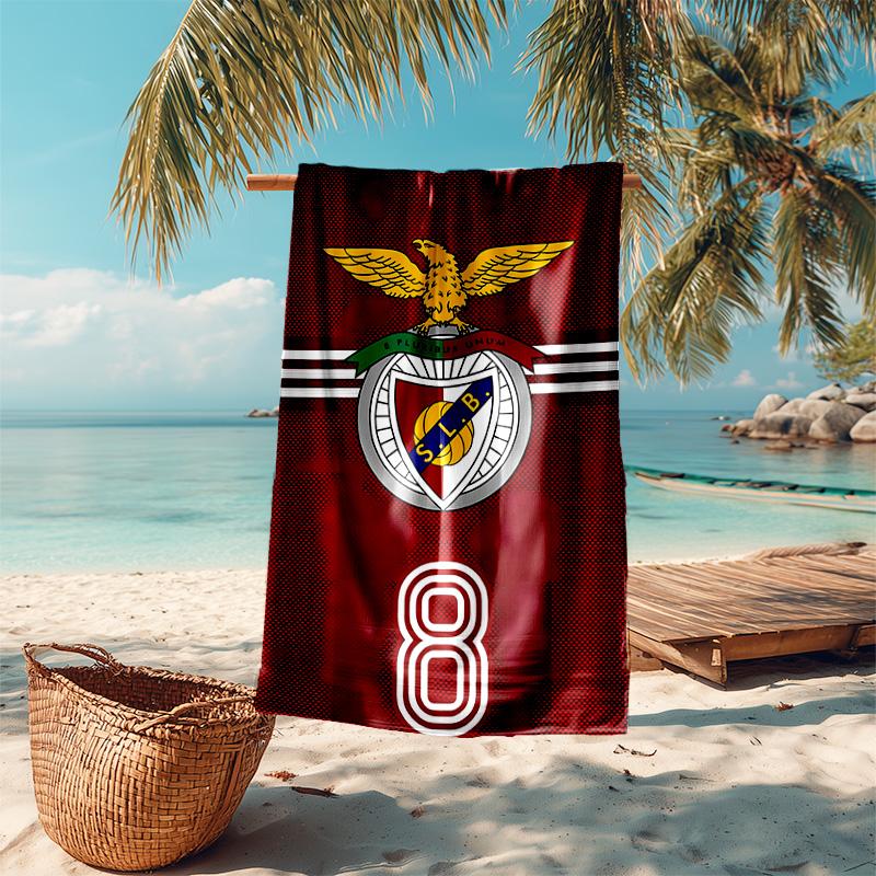 proof beach towel with Sport Lisboa e Benfica pattern - soft,absorbent,quick-drying,machine washable - perfect for swimming,camping,bathing