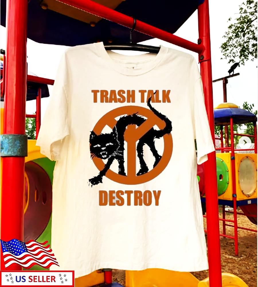 Новый! Футболка с надписью Trash Talk Destroy Cat, с коротким рукавом, Тур BL332, Унисекс XXXXL