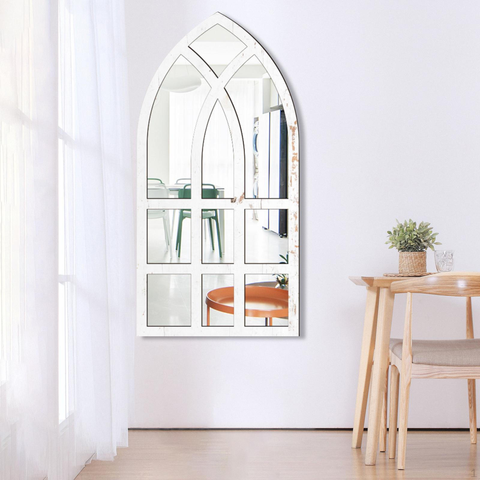 

Арочные настенные зеркальные листы наклейка наклейка акцент вход 9x17 дюймов окно белый