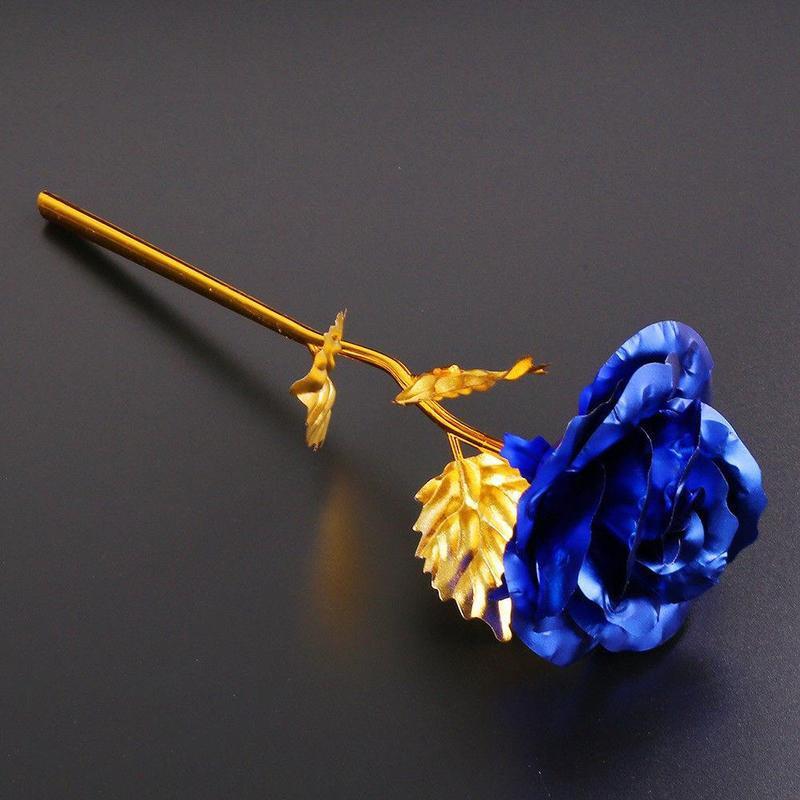 24k Gold Foil Plated Eternal Rose Flower for Romantic Valentine's Day Lover Wedding Mother's Day Gifts