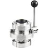 Valvola a Farfalla T-Type Filettata in Acciaio Inox 304, Manuale, Grado Sanitario, Filetto Esterno, Set Completo