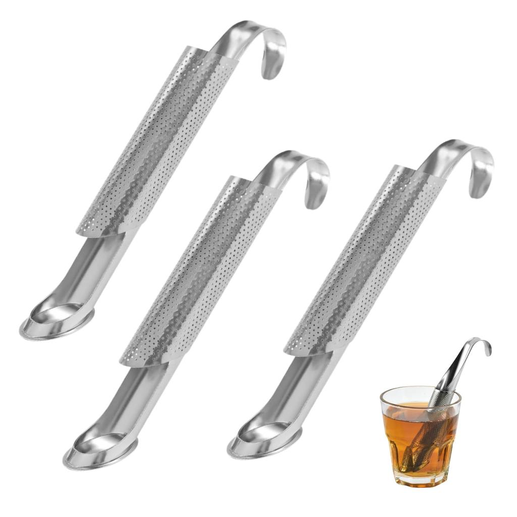 Neutral Zenith Stainless Steel Tea Strainer with Diffuser and Hanging Hook for Loose Leaf Tea, Tea Accessories, Kitchen Accessories, Portable (Set of