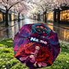 Custom Name Personalized Demon Slayer Anime Print Umbrella, Auto Open Close, 8‑Rib Sturdy Frame, Commute Camping Hiking Use, Birthday Gift