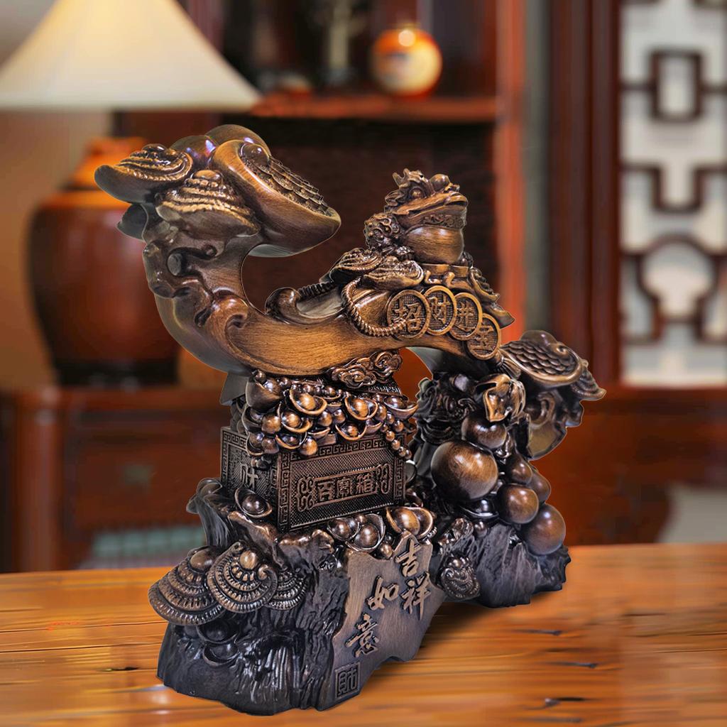 Auspicious Lucky Decorations Golden Toad Gourd Ornaments Home Decor Living Room Foyer Relocation New Home Store Opening Gift
