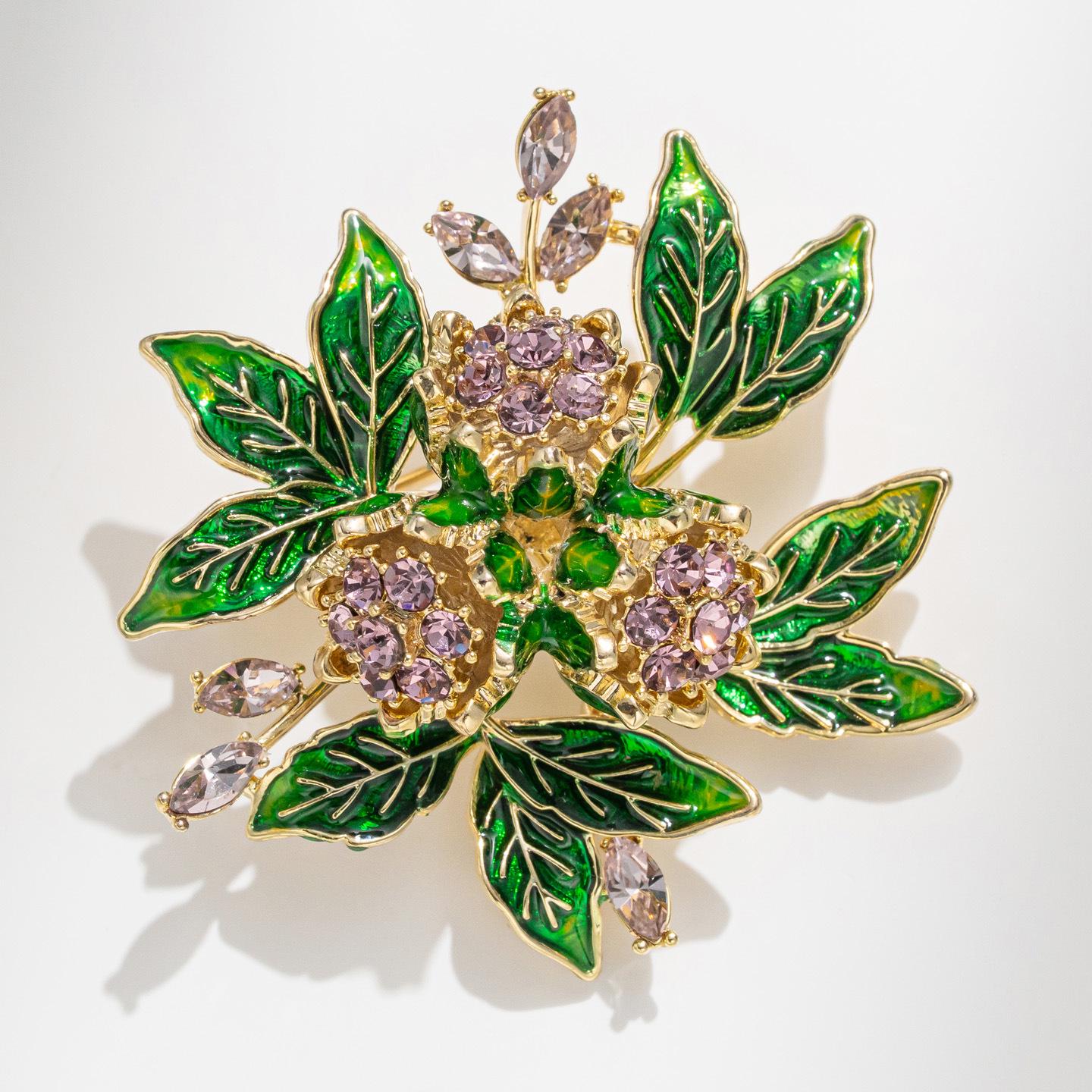 Bo Xin Yun Vintage Mori-kei Amethyst Gardenia Brooch - Second-Hand Jewelry