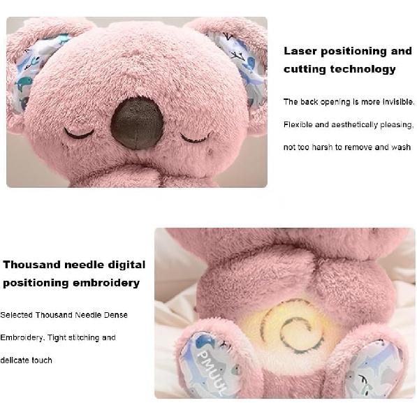 Relief Koala Breathing Stuffed Toy, Anxiety Relief Plush Animal with Musical Lights & Rhythmic Breathing Motion - New Year Gift Plush Figure Toys
