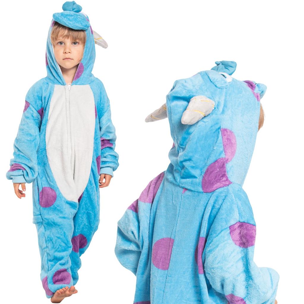 Piżama dla dzieci dziecięca kigurumi onesie strój sulivan niebieski 105-115