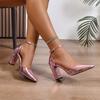 2025 Spring and Summer New French One Buckle Strap High Heels Block Heel Fashion Pointed Toe Women's Singles