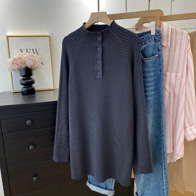 Sweater for Women Winter Cotton Thickened Pullover Warm Knitted Stretchy Long Sleeve Oversize Jumper Sweater Tops